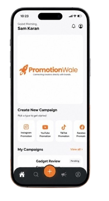 PromotionWale Client app screen